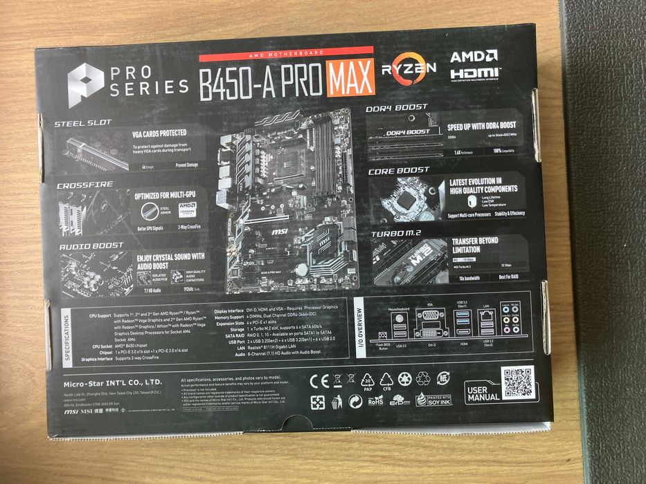 Motherboard AM4 MSI B450-A Pro Max