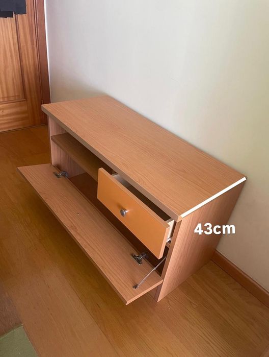 Mobília de Quarto juvenil cama/secretária/móvel cor pinho claro