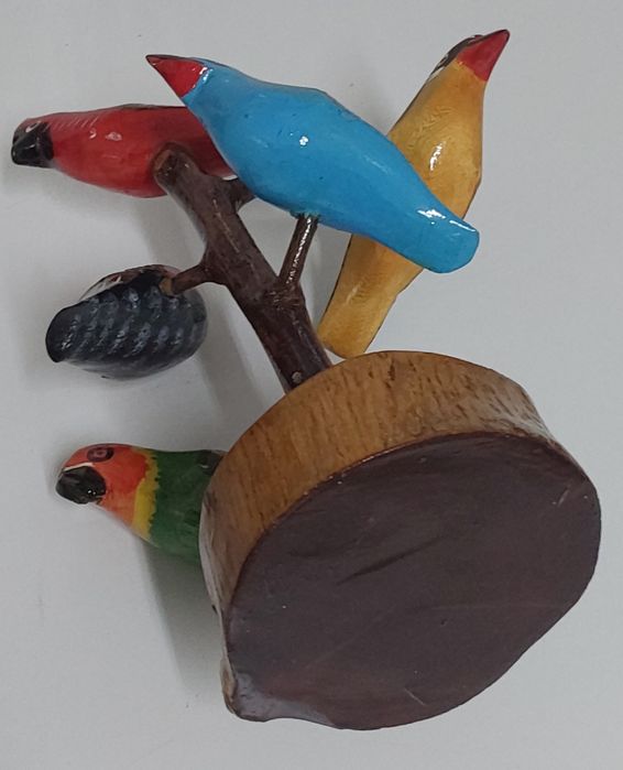 PASSARINHOS NO RAMO, BONITA PEÇA EM MADEIRA.Decoração,Casa,Quarto,Sala