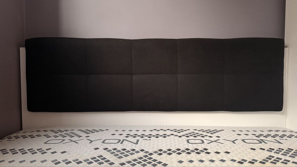 Nakładka tapicerowana do łóżka Tetrix 140 cm czarna