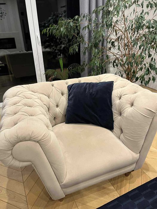 fotel i kanapa - zestaw mebli Chesterfield