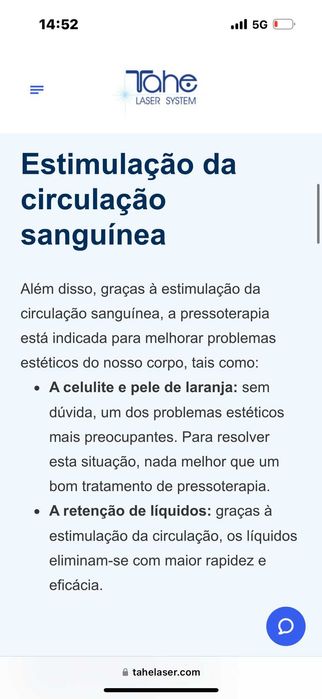 Pressoterapia + infraverm Tahe + marquesa regulável + radiofrequência