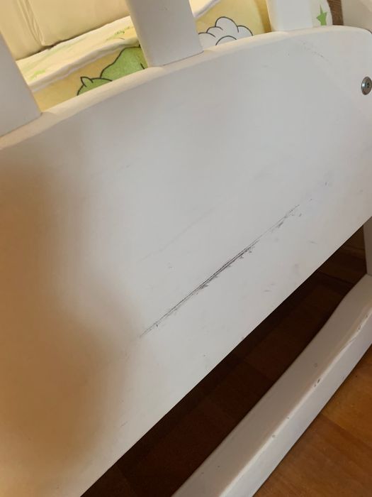 Дитяче ліжечко деревʼяне біле