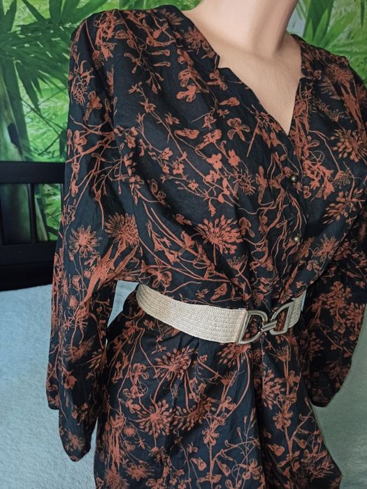 Koszula - tunika damska z kwiatowym wzorem r L