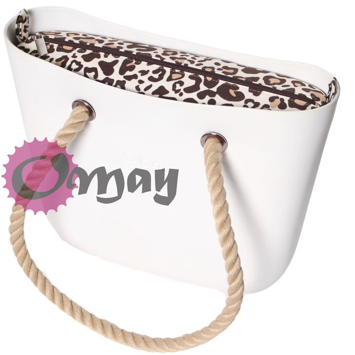 organizer do OBAG MINI beżowy panterka brąz 2 kieszenie wkład OMAY