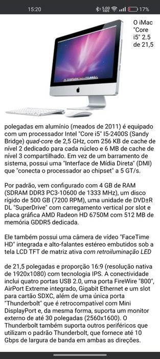 Imac 21,5 High Sierra (2011)