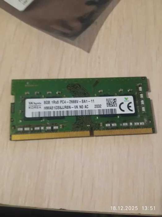 Оперативна пам'ять 8 gb DDR4 8Gb 1Rx8 2666Mhz PC4-2666V-SA1-11