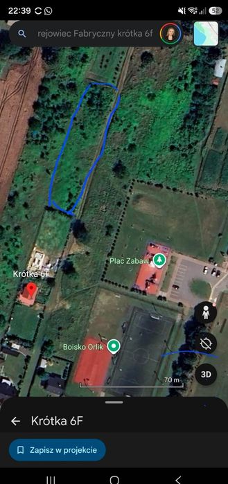 Działka o powierzchni 1892 m² Rejowiec Fabryczny ul.Krótka - Widok 4
