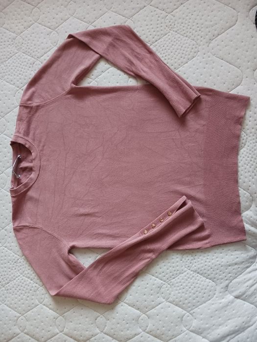 Zara pudrowy róż bluzka sweterek. Rozm. S