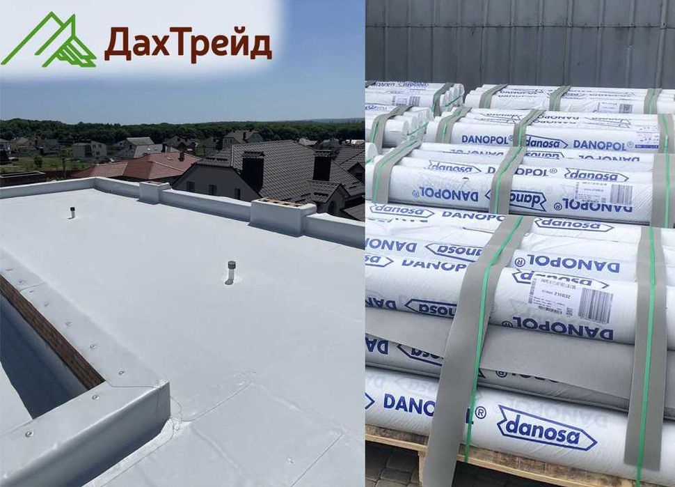 Покрівельна ПВХ мембрана, Плоский дах, Комплектація PVC , Монтаж ПВХ