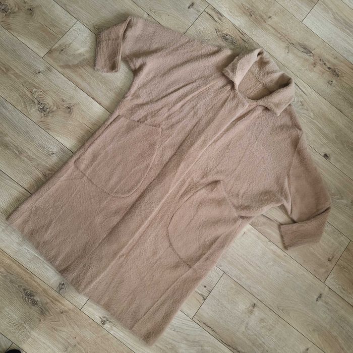 Długi płaszcz alpaka camel nowy bez metki