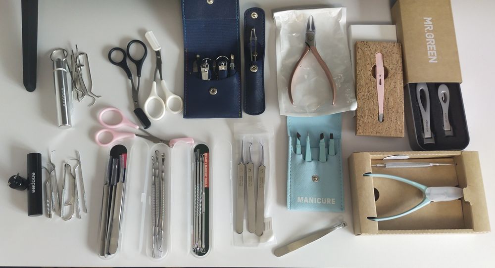 Немецкие сверх тонкие пинцеты для удаления черных точек.  Ассортимент