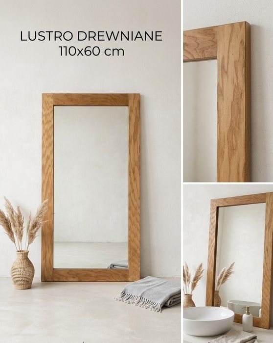 Lustro w drewnianej ramie  110x60 cm