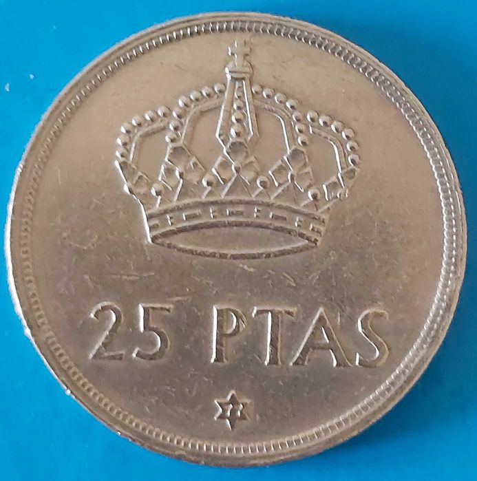 25 Pesetas de 1975*77, Espanha, Rei Juan Carlos I