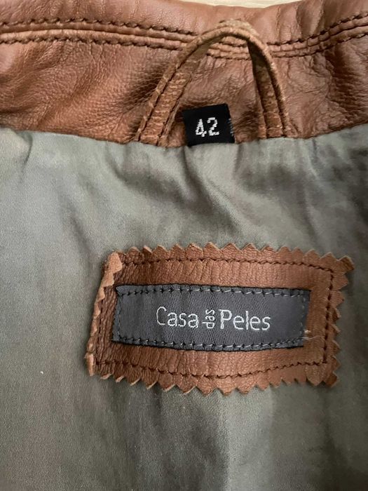 Casaco de pele castanho