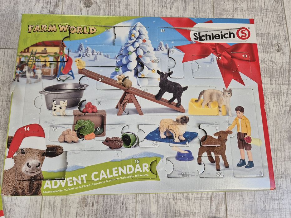Schleich farm world duży zestaw figurek cielak kotek piesek
