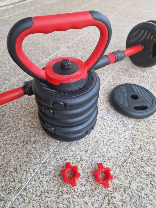 conjunto multifuncional de halteres ajustáveis,  kit 4 em 1 ou 5 em 1.O