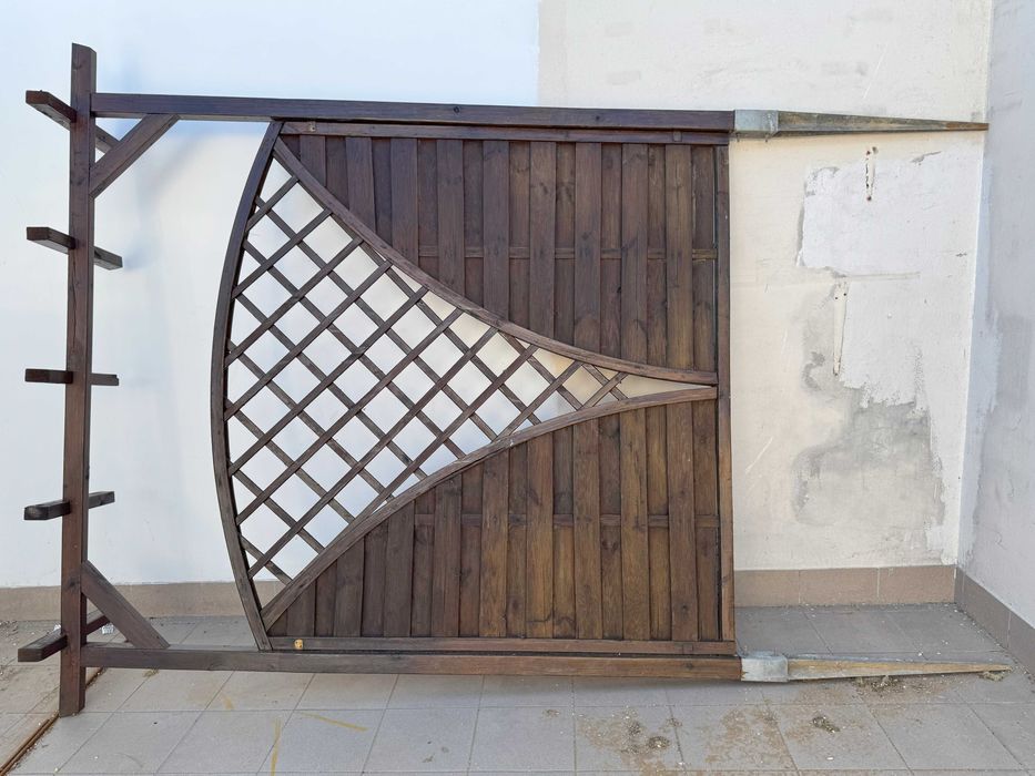 Pergola Płot Drewniany Ogrodowy 224x228 cm + 2 kotwy metalowe