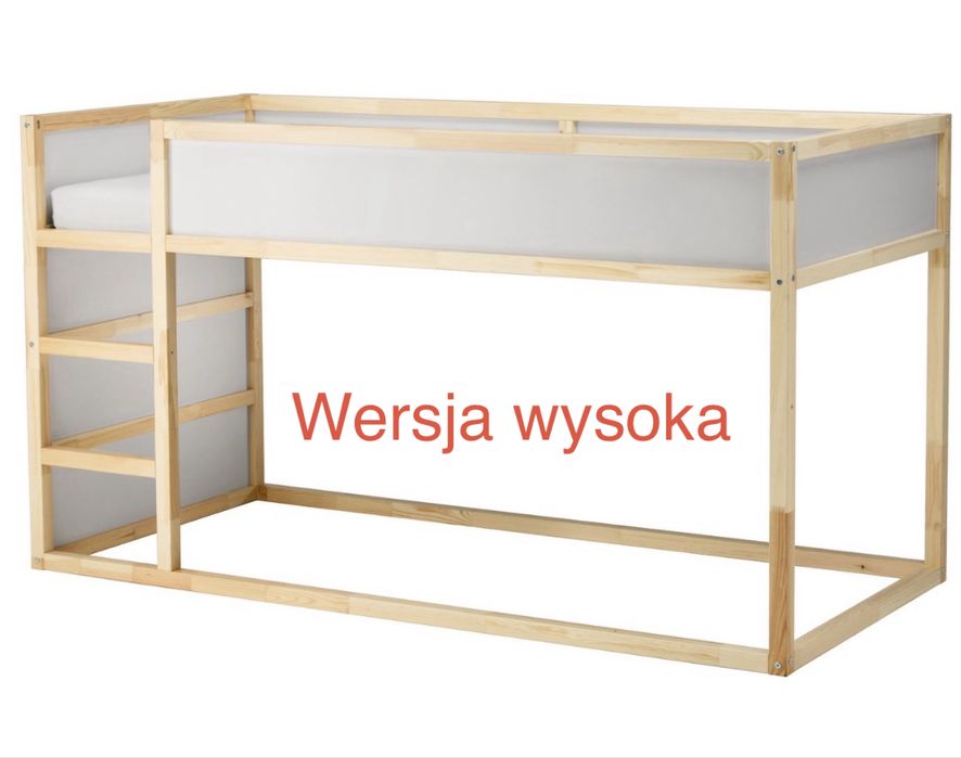 Łóżko dziecięce piętrowe IKEA KURA dwustronne + materac + tasma led