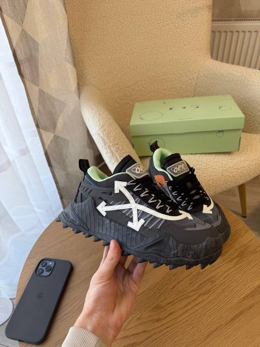 Кроси OFF White 1000 odsy Green чорні з зеленим кросівки офвайт свага