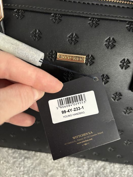 Torebka Shopperka damska Wittchen ze skóry ekologicznej Czarna