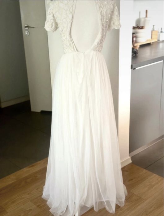 Isabelle zdobiona suknia ślubna tiul ASOS XS _M8F