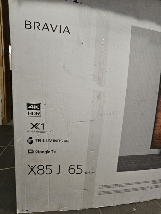 Sony Bravia 65" X85J – sprawny, uszkodzona matryca – komplet + karton