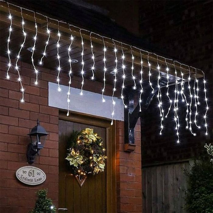 sople 500 led kurtyna lampki zewnętrzne ip44 flash białe zimne 21m