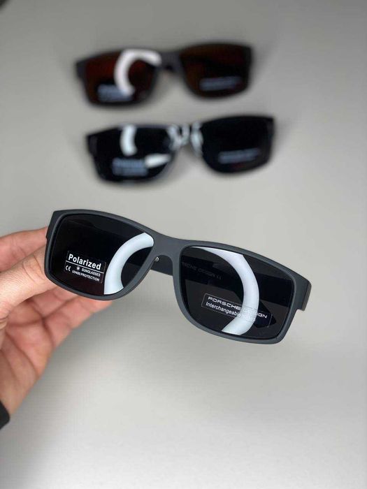 СТИЛЬНІ ЧОЛОВІЧІ сонцезахисні окуляри PORSCHE лінза полікарбонат Polarized з ЗАХИСТОМ від ультрафіолету захист UV400 захисні чорні окуляри від сонця