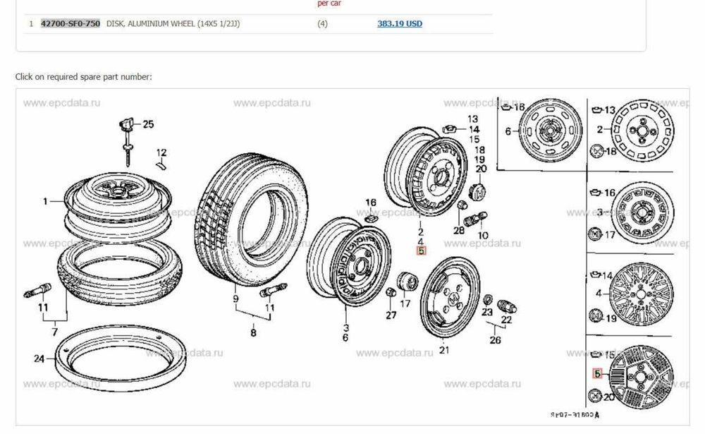 Jantes 14 4x100 originais Honda
