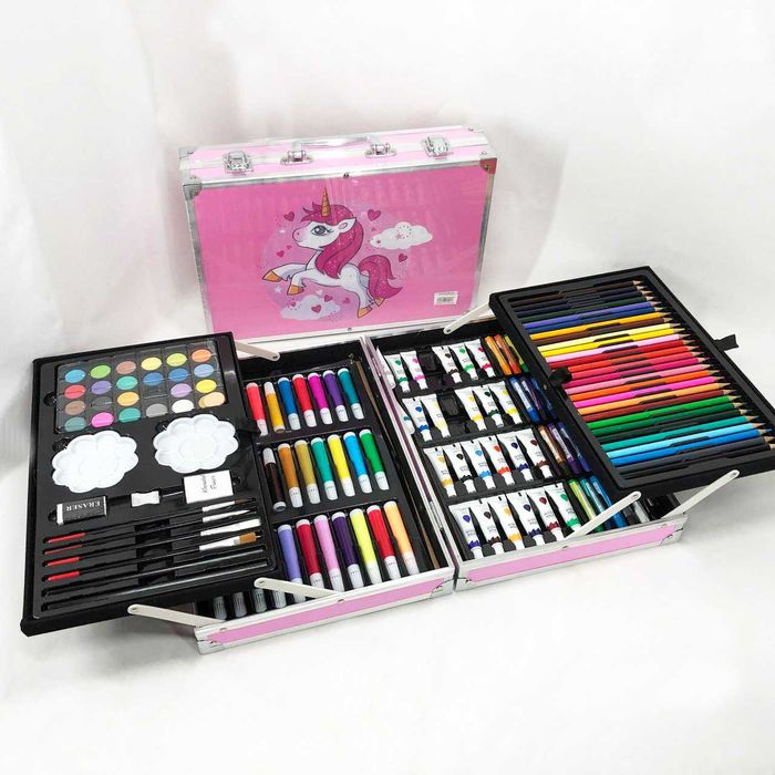 Набор для рисования в кейсе, набор Розовый, набір для творчості 145