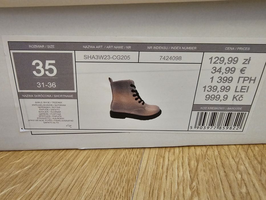 Buty jesienne zimowe botki kozaki 35