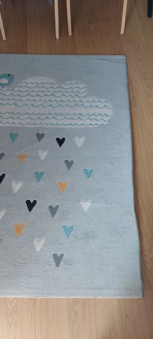 WYPRANY, 120x170 dywan dziecięcy dla dziecka szary krótkowłosy czysty