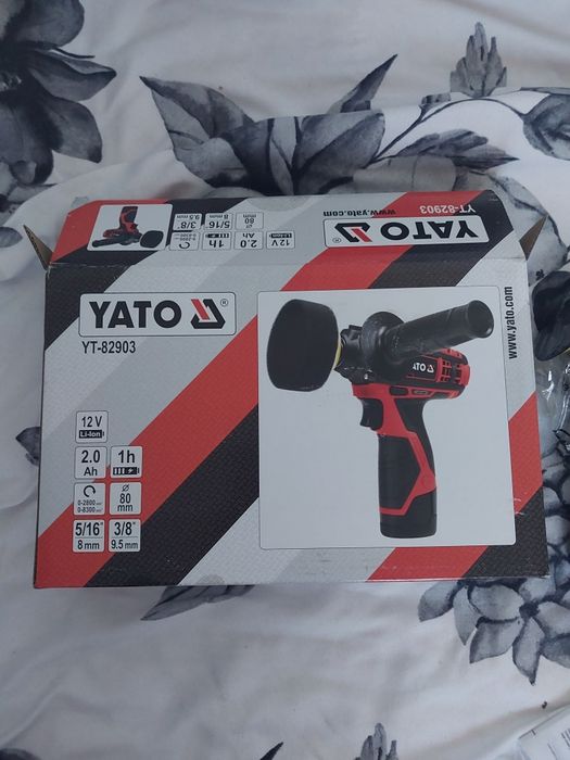 YATO Polerka samochodowa akumulatorowa 2-Biegi 80 MM 12V, 2,0 Ah