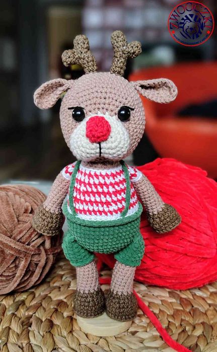 Świąteczny Renifer maskotka handmade