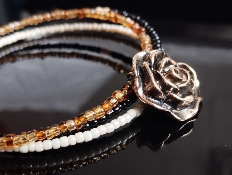 Bransoletka damska z różą