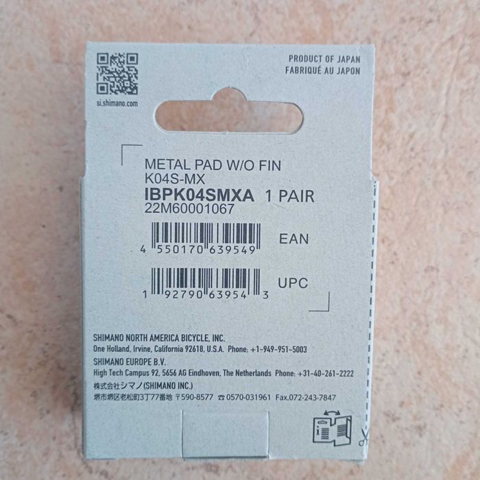 Pastilhas de travão de disco metálicas Shimano BP-K04S-MX