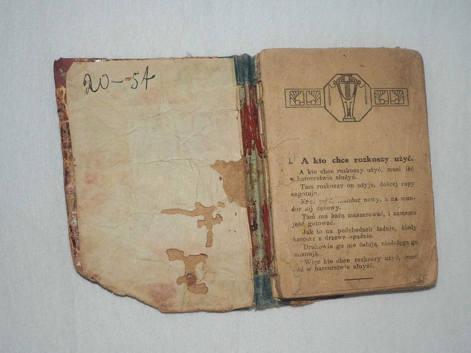Stary śpiewnik wojskowy ok 1920 rok