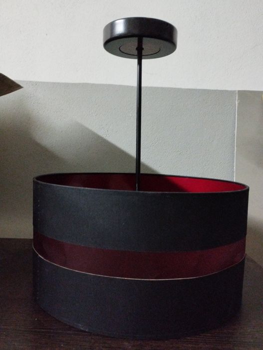 Candeeiro / Abajur de teto Vermelho e Preto