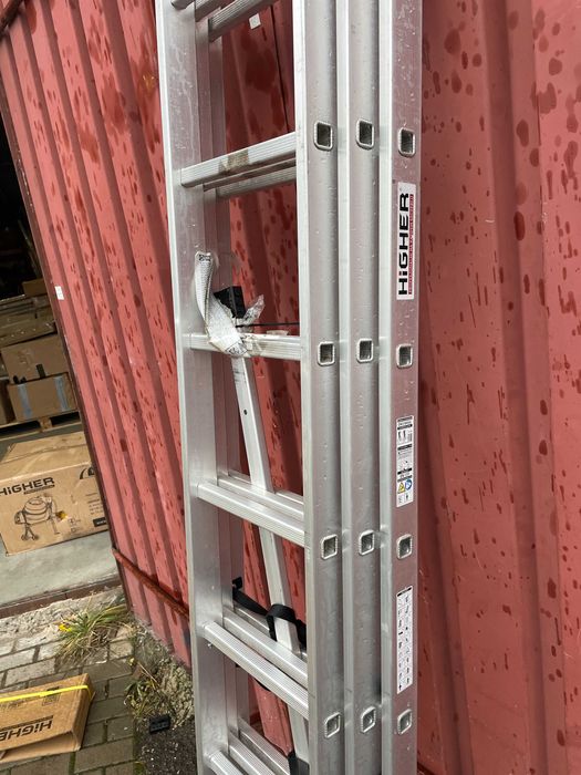 Drabina aluminiowa z opcją na schody 3x8 HIGHER 4,70m Hobby II Gat