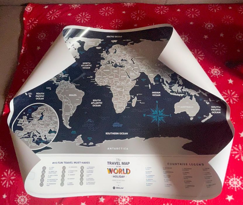 Скретч-карта Travel Map AIR World в дизайнерском тубусе