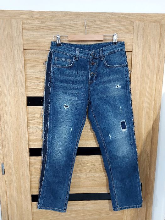 Oryginalne nowe spodnie jeansy damskie Liu Jo roz 27 M 38 guziki