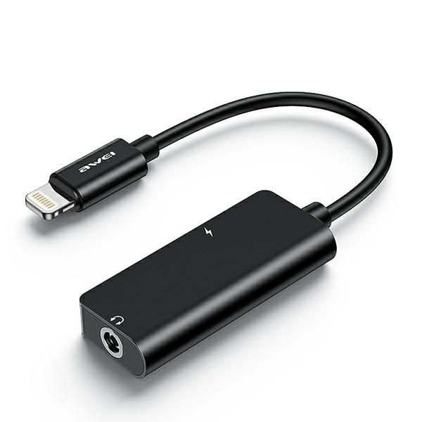 Adapter do słuchawek Lightning na Jack 3.5 + Ładowanie AWEI