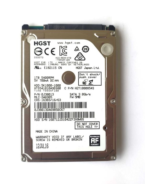 Dysk twardy HGST 1 TB 2,5 (89b9426)