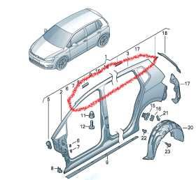Филенка стойки крыши на Golf 7 универсал