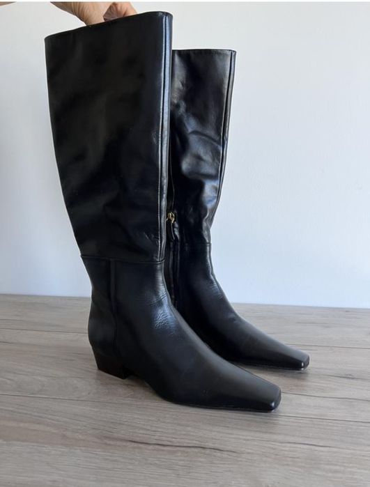 Чоботи сапожки шкіряні massimo dutti оригінал