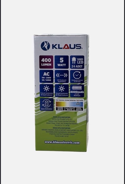 Klaus 24 led Power Bank Лампа Акумуляторна світлодіодна лампа фонарь