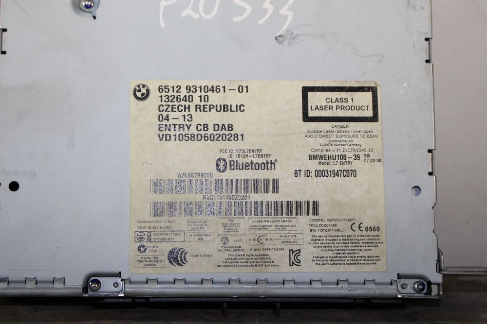 Rádio / auto-rádio BMW 1 (F20)