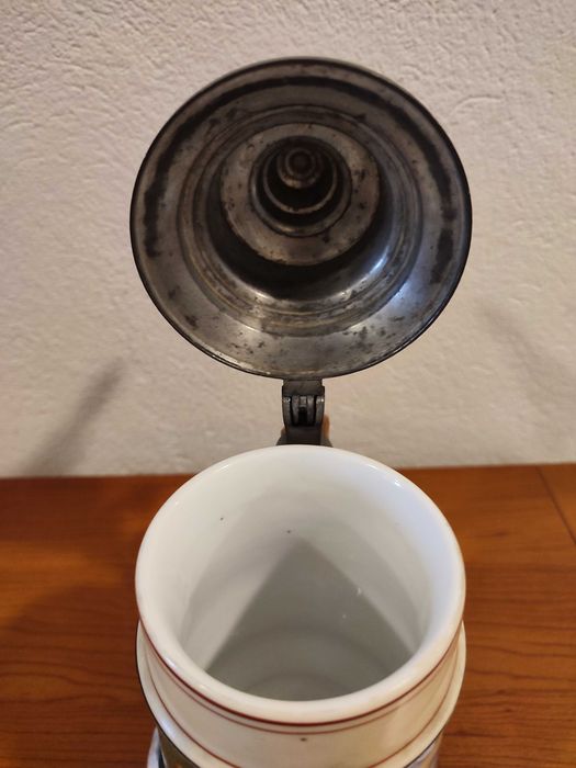 Kufel piwny myśliwski 0,5 l, 23 cm, dno z ilustracją.
