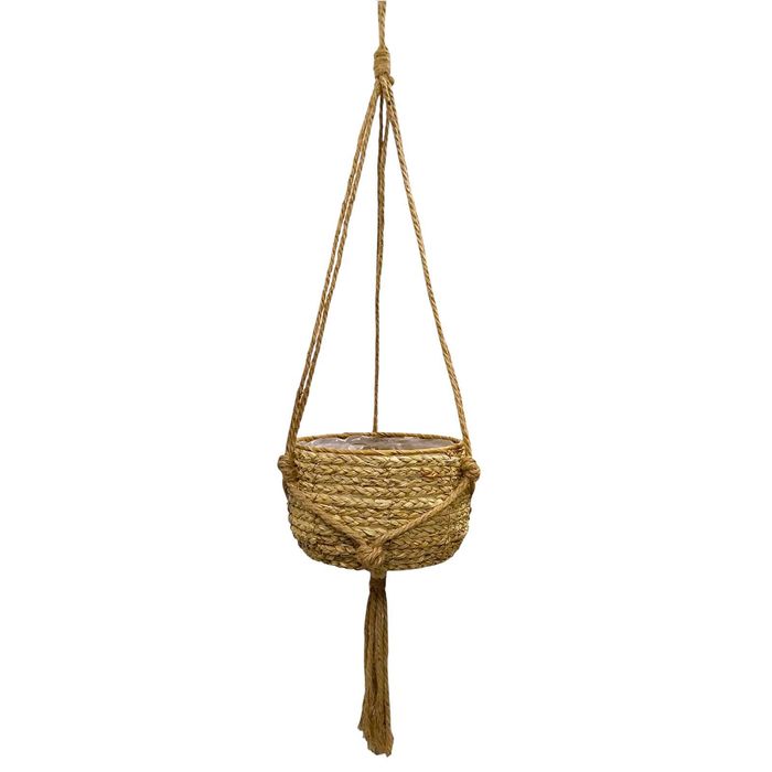 Pleciony Kosz Wiszący Trawa Morska Doniczka Osłonka na Kwiaty Wiszące Boho 24cm